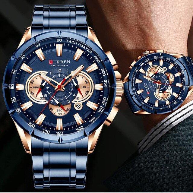 Relógio Curren CUR8363 Alta Qualidade (Azul Bronze) - Versomastore