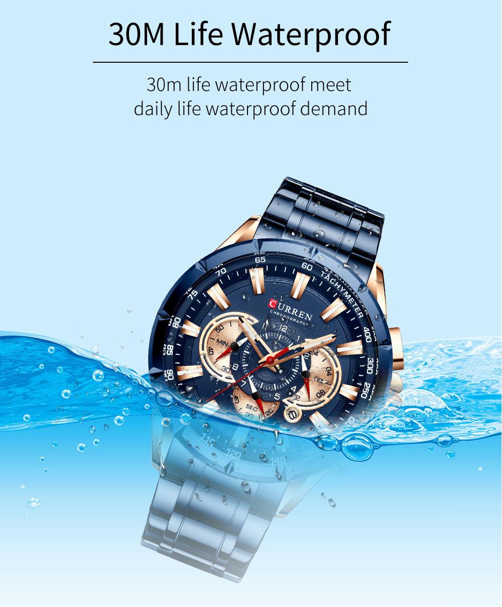 Relógio Curren CUR8363 Alta Qualidade (Azul Bronze) - Versomastore
