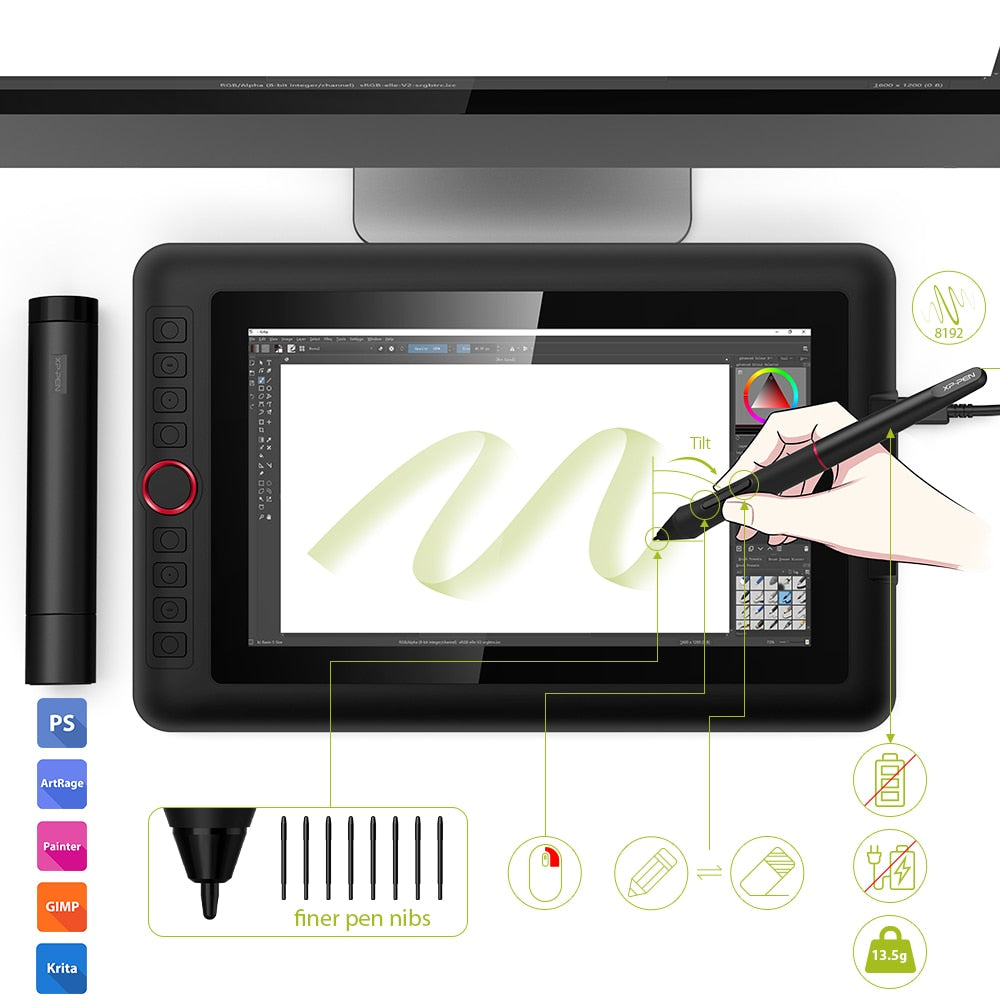 Mesa Digitalizadora XPPen Artist 12 Pro com Ecrã de 11.6 Polegadas - Versomastore