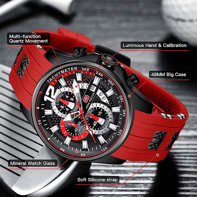 Relógio Mini Focus MF0350 Pulseira em Silicone (Vermelho) - Versomastore