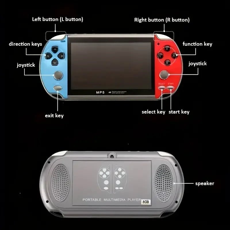 Console de jogos portátil com tela HD de 4.3" e jogos pré-instalados - Versomastore