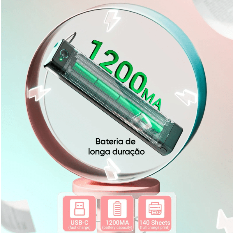 Impressora Portátil sem fio para casa, escritório ou escola - Versomastore