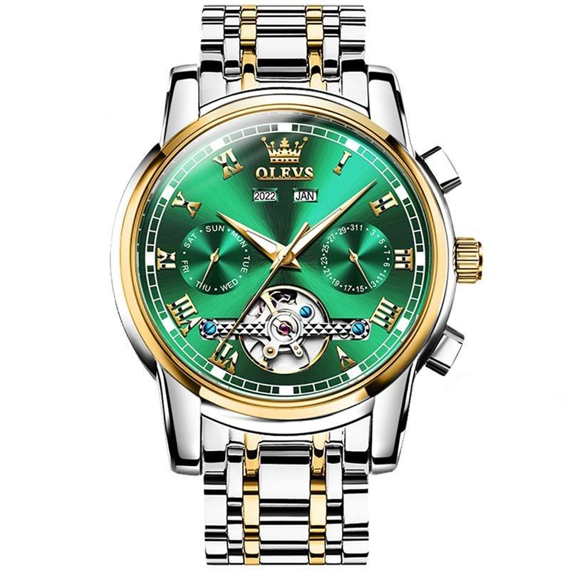 Relógio Olevs OL6607 (Verde e dourado) - Versomastore