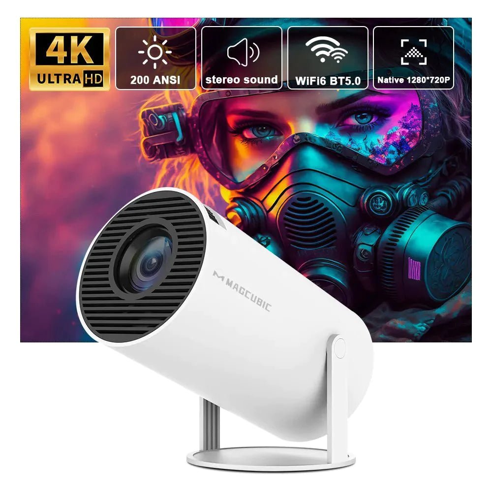Projetor Portátil imagem 4K Android 11 Bluetooth (Branco) - Versomastore