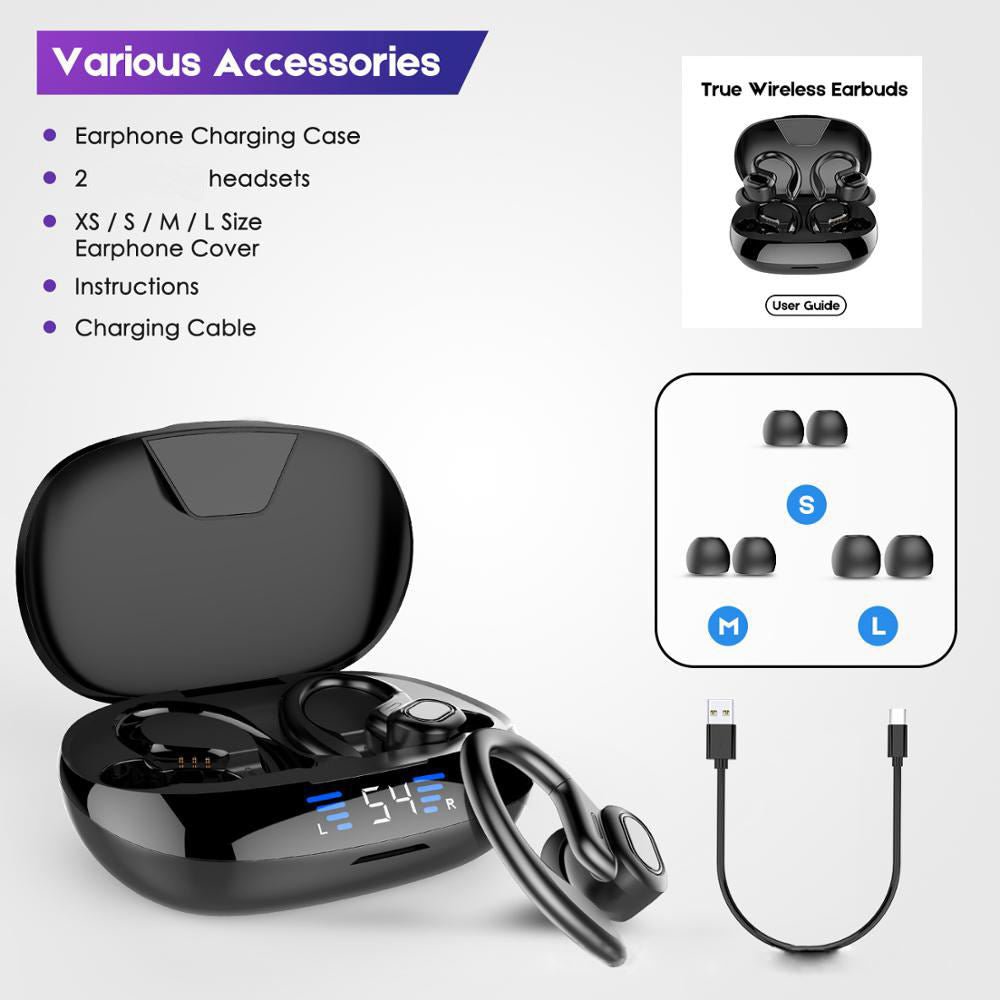 Auriculares Esportivos VV2 Display digital (Preto) - Versomastore