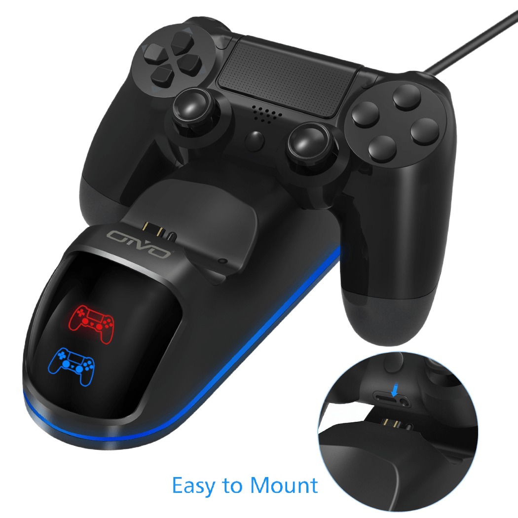 Carregador Rápido Duplo Oivo para Comando PS4 (Preto) - Versomastore