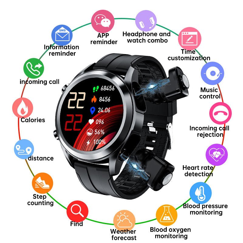 Smartwatch T10 com Auriculares TWS (Preto) - Versomastore