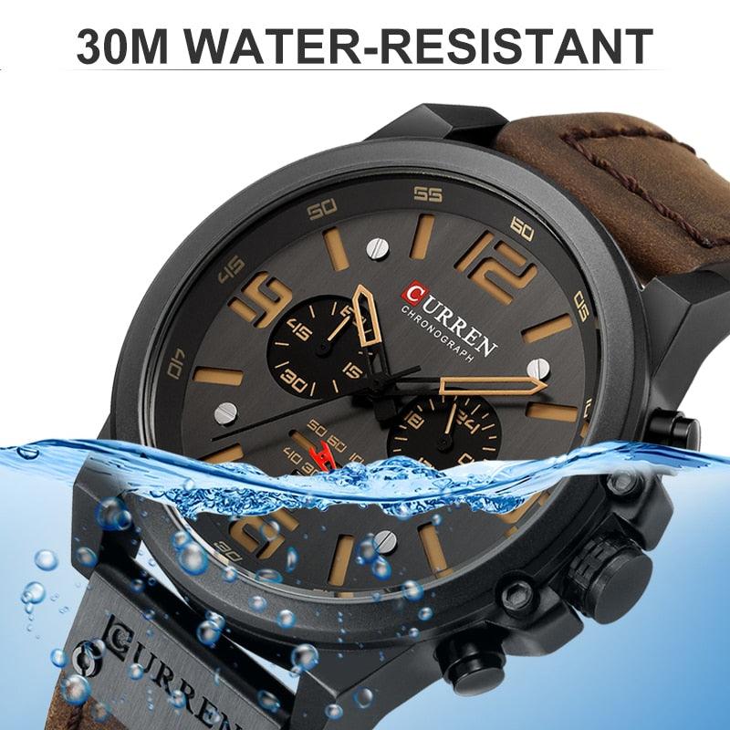 Relógio Curren CUR8314 Pulseira em Couro (Preto castanho) - Versomastore
