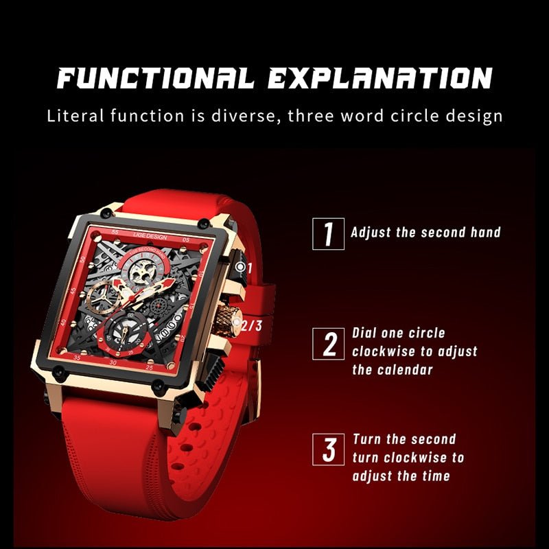 Relógio Lige LG8935 (Vermelho Dourado) - Versomastore