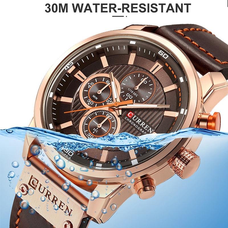 Relógio Curren CUR8291 Pulseira em Couro (Castanho Bronze) - Versomastore