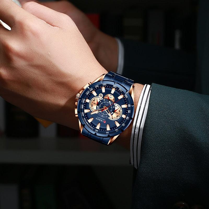 Relógio Curren CUR8363 Alta Qualidade (Azul Bronze) - Versomastore