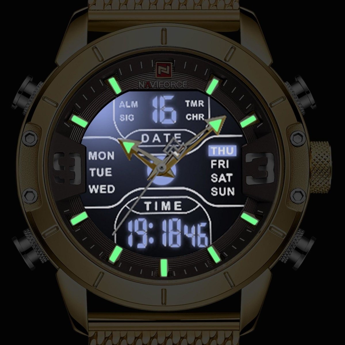 Relógio Naviforce NF9153 Pulseira em Aço Inoxidável (Dourado) - Versomastore