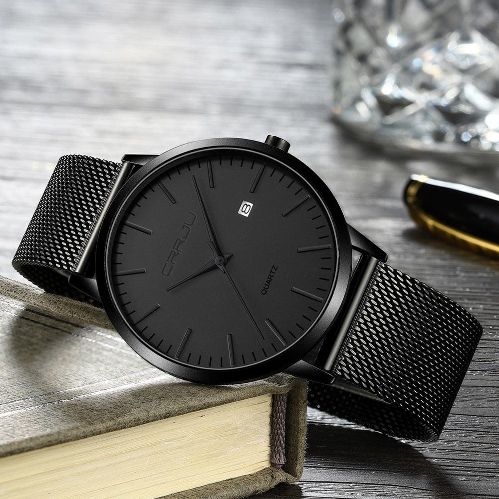Relógio Crrju CR2172 Pulseira em Aço Inoxidável (Preto) - Versomastore