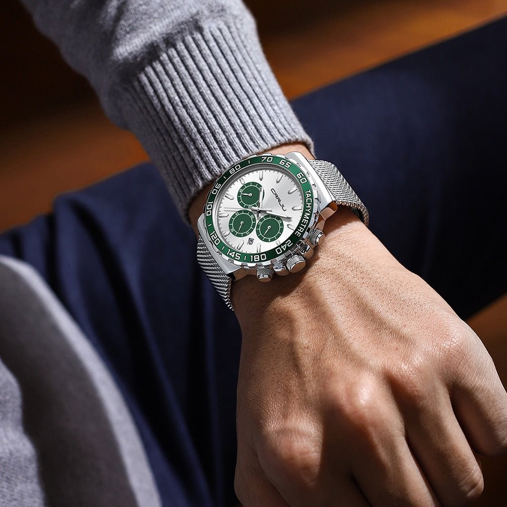Relógio Crrju CR2300 Pulseira em Aço Inoxidável (Verde) - Versomastore