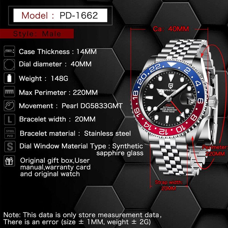 Relógio Pagani Design PD1662 Pulseira em Aço Inoxidável (Prata) - Versomastore