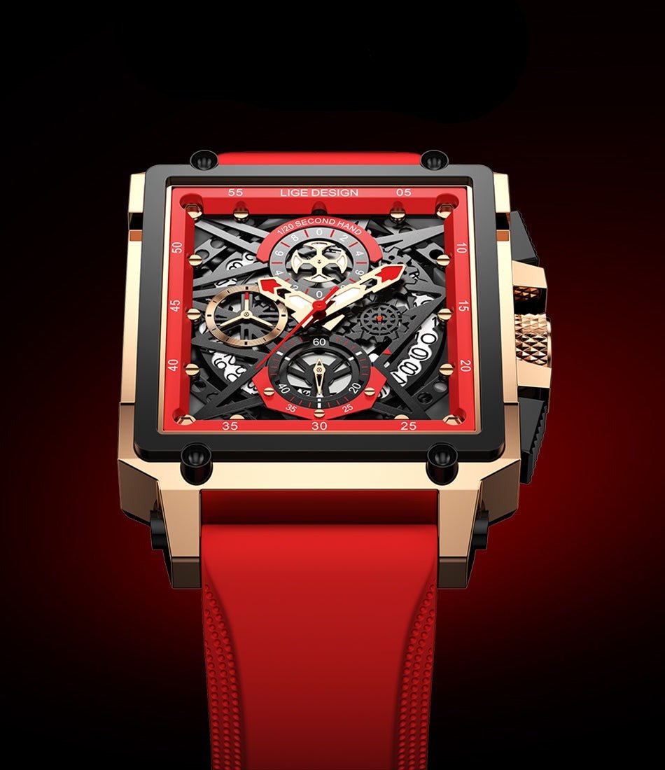 Relógio Lige LG8935 (Vermelho Dourado) - Versomastore