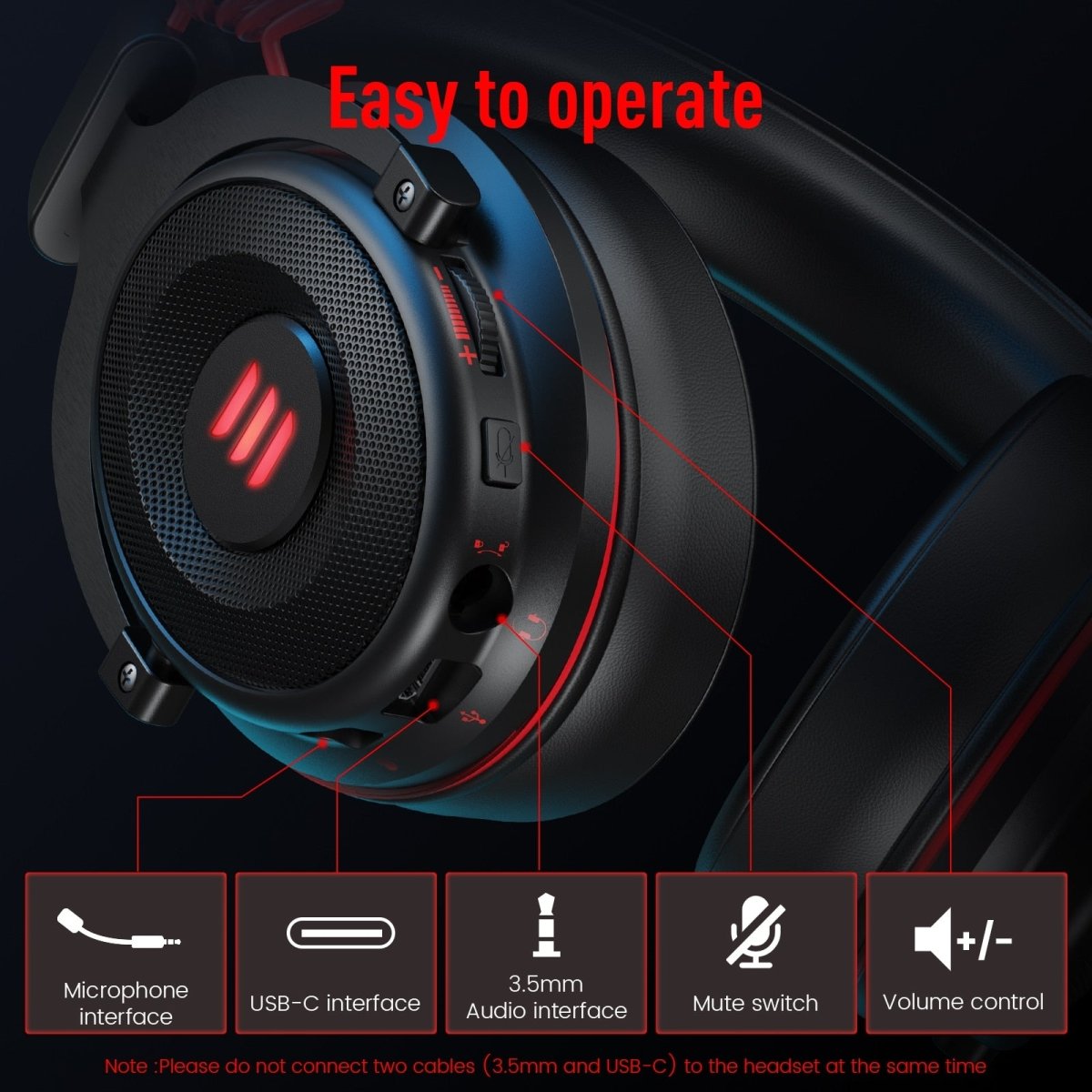 Auscultadores Gamer com Microfone Eksa E900 Pro (Preto) - Versomastore