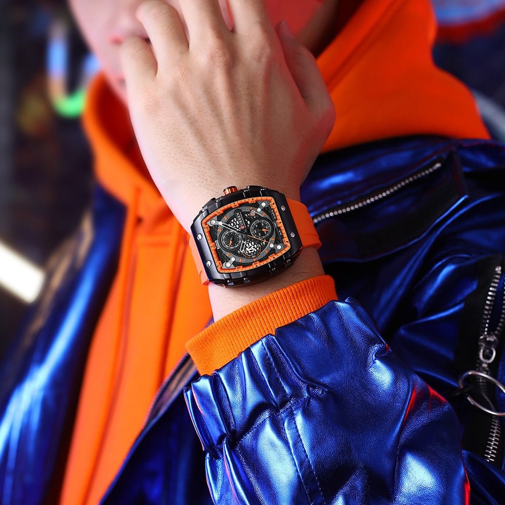 Relógio Curren CUR8442 Pulseira em Silicone (Laranja) - Versomastore