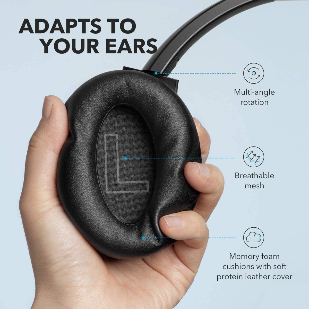 Auscultadores Soundcore Life Q20 (Preto) - Versomastore