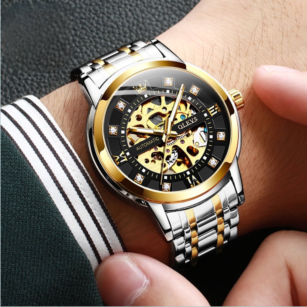 Relógio Olevs OL9901 Automático (Preto e Dourado) - Versomastore