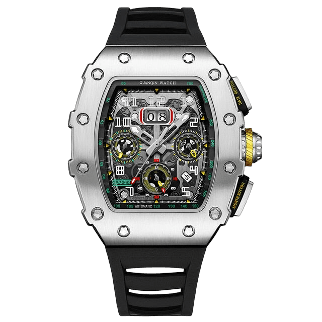 Relógio Guanqin GJ16227 (Preto e Prata) - Versomastore