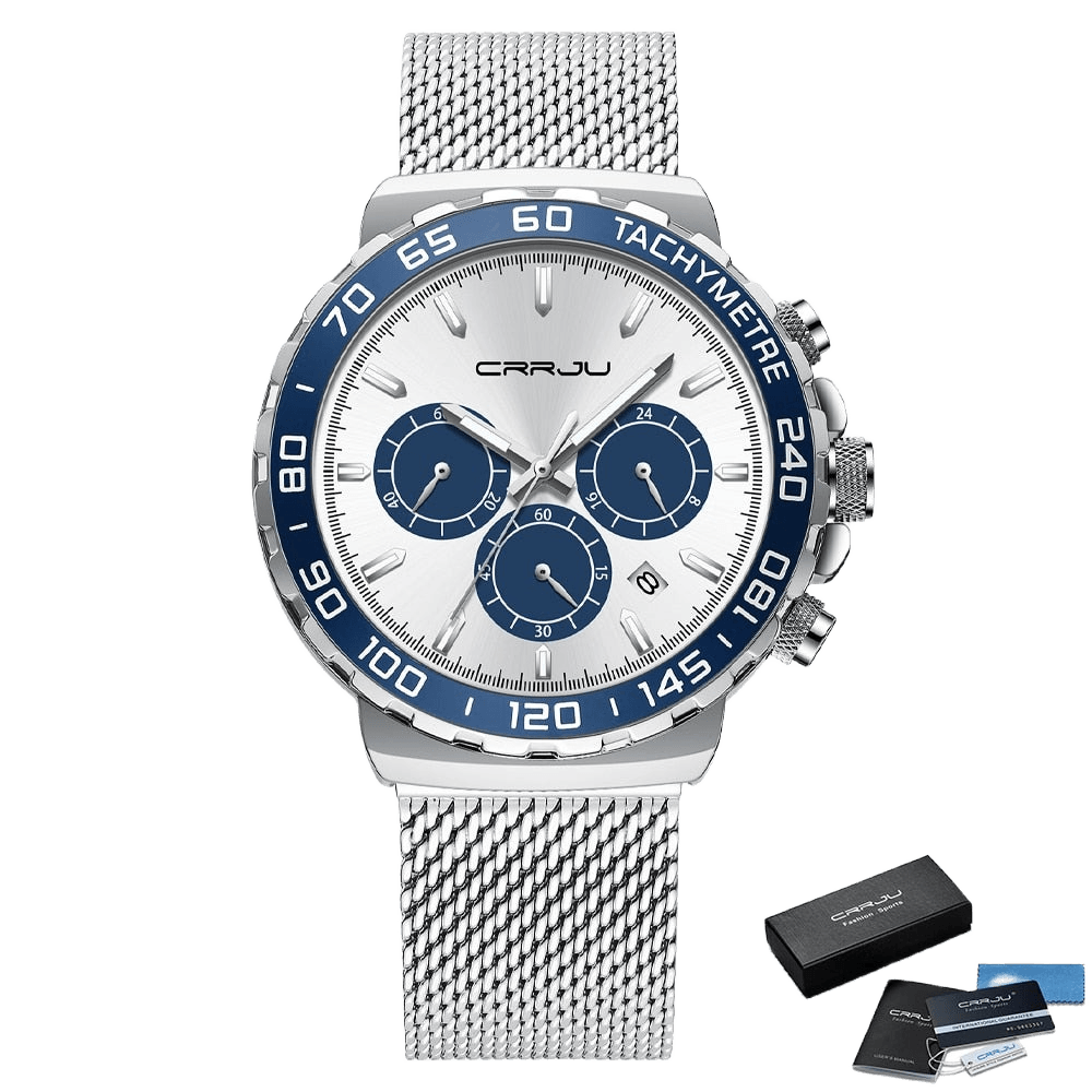 Relógio Crrju CR2300 Pulseira em Aço Inoxidável (Azul) - Versomastore