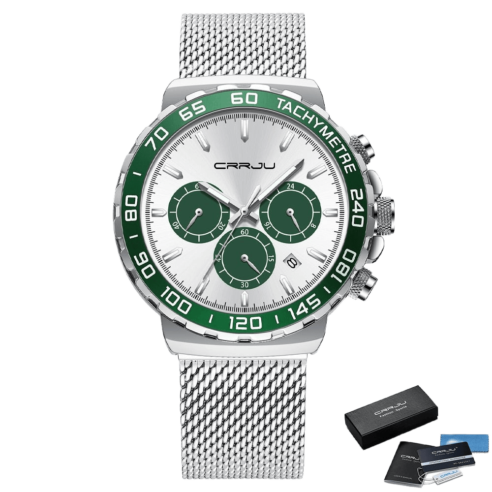Relógio Crrju CR2300 Pulseira em Aço Inoxidável (Verde) - Versomastore