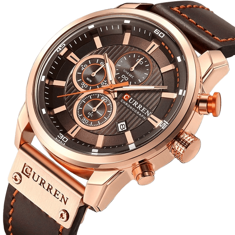 Relógio Curren CUR8291 Pulseira em Couro (Castanho Bronze) - Versomastore