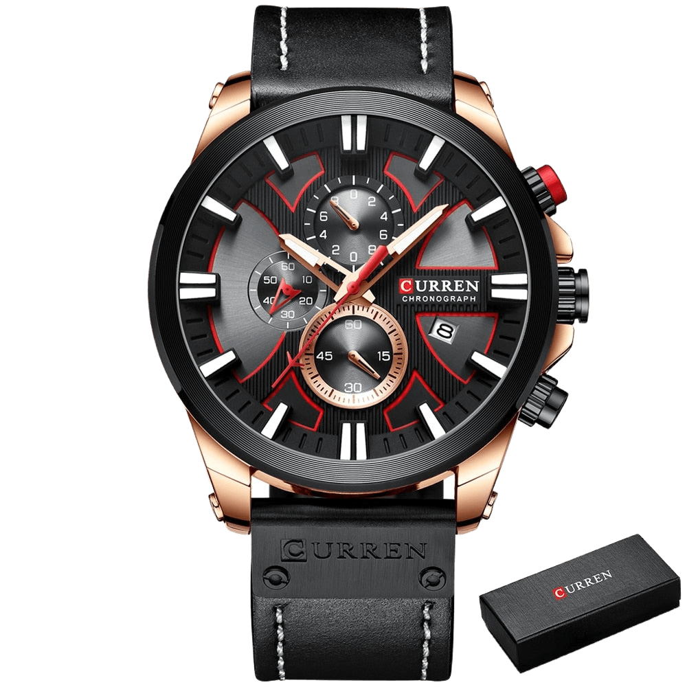 Relógio Curren CUR8346 Pulseira em Couro (Preto bronze) - Versomastore