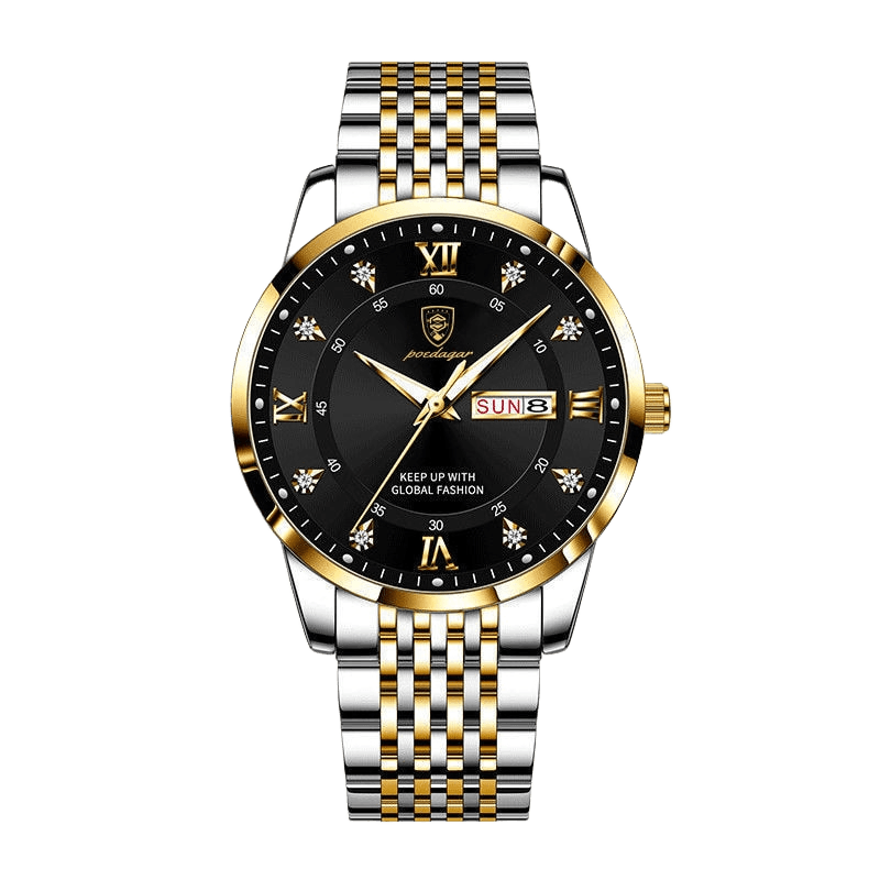 Relógio Poedagar PG9317 Pulseira em Aço Inoxidável (Preto e Dourado) - Versomastore