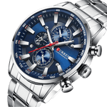 Relógio Curren CUR8351 Pulseira em aço inoxidável (Azul) - Versomastore
