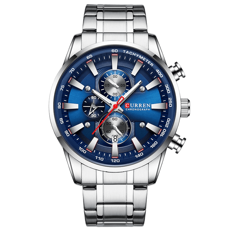 Relógio Curren CUR8351 Pulseira em aço inoxidável (Azul) - Versomastore