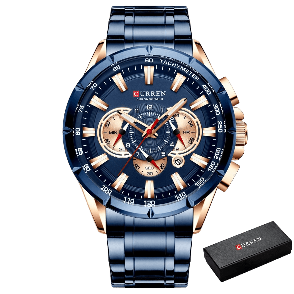 Relógio Curren CUR8363 Alta Qualidade (Azul Bronze) - Versomastore