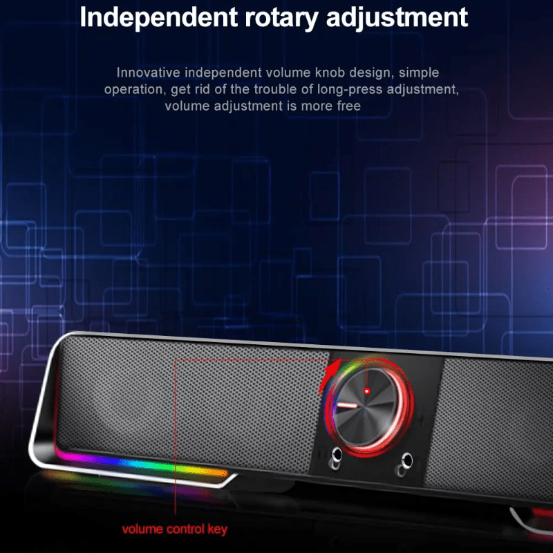 Barra de som Para PC/Laptop conexão Bluetooth Som surround e luzes RGB - Versomastore