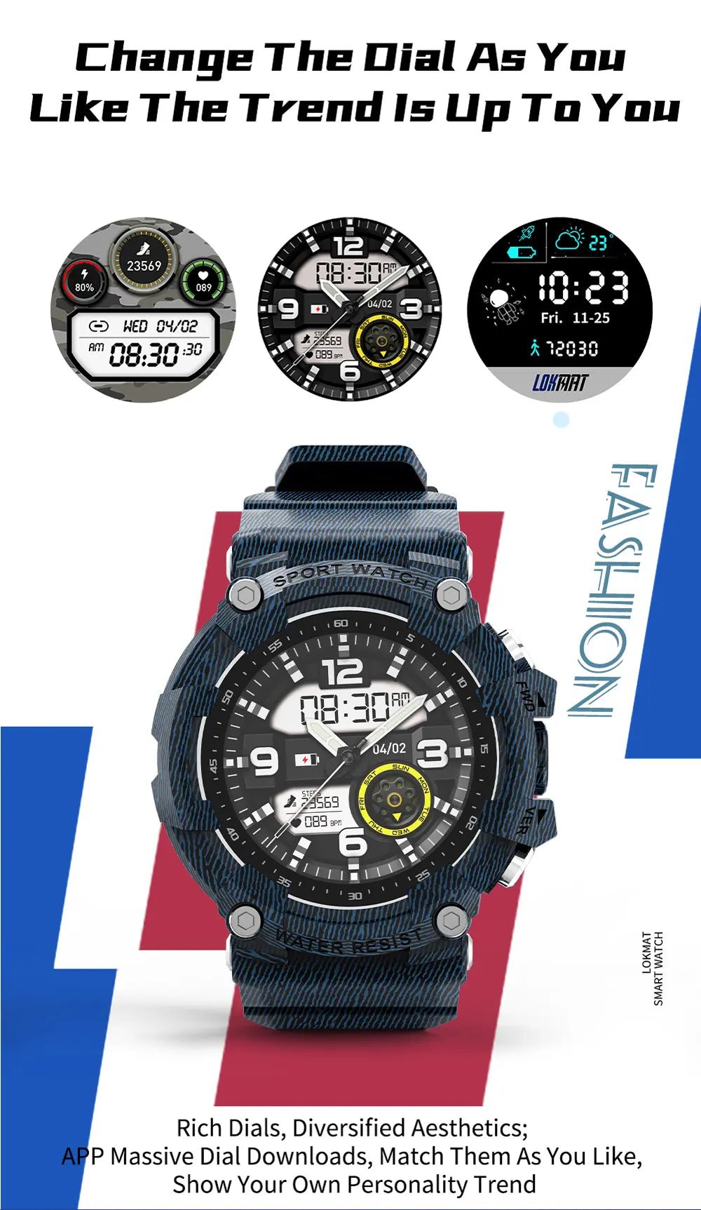 Smartwatch Lokmat Attack 2 (Azul) - Versomastore