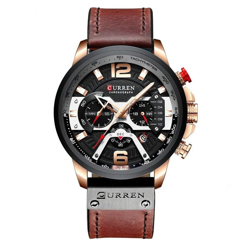 Relógio Curren CUR8329 Pulseira em Couro (Marrom) - Versomastore