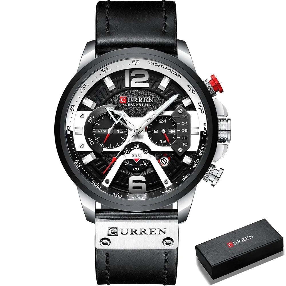 Relógio Curren CUR8329 Pulseira em Couro (Preto) - Versomastore