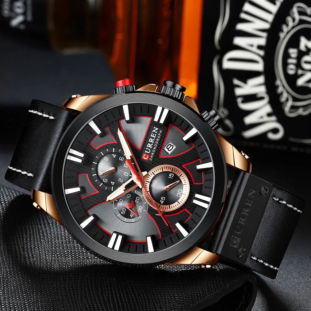Relógio Curren CUR8346 Pulseira em Couro (Preto bronze) - Versomastore