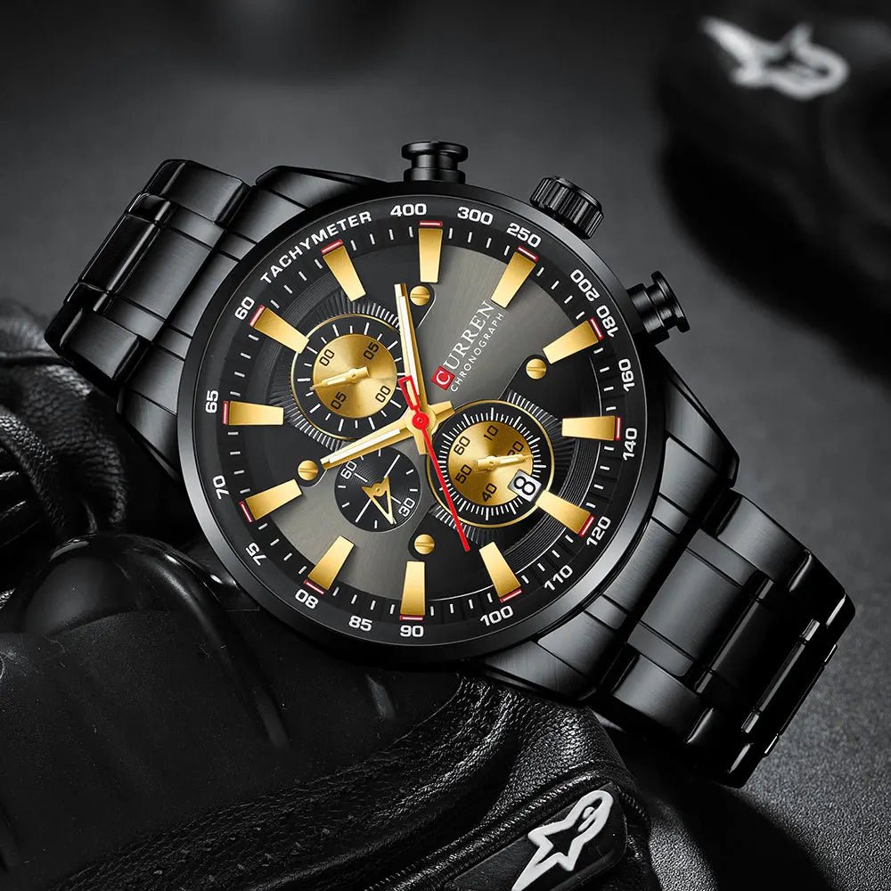 Relógio Curren CUR8351 Pulseira em Aço Inoxidável (Preto) - Versomastore