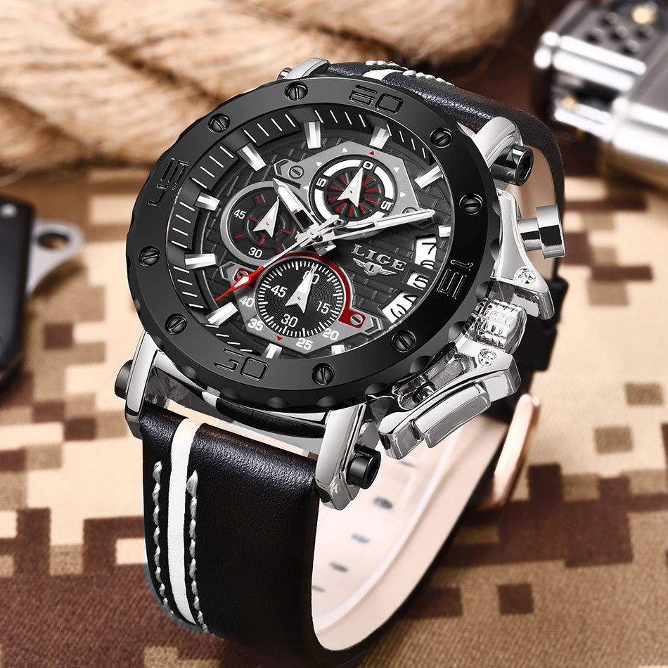 Relógio Lige LG9996 Pulseira em Couro (Preto) - Versomastore