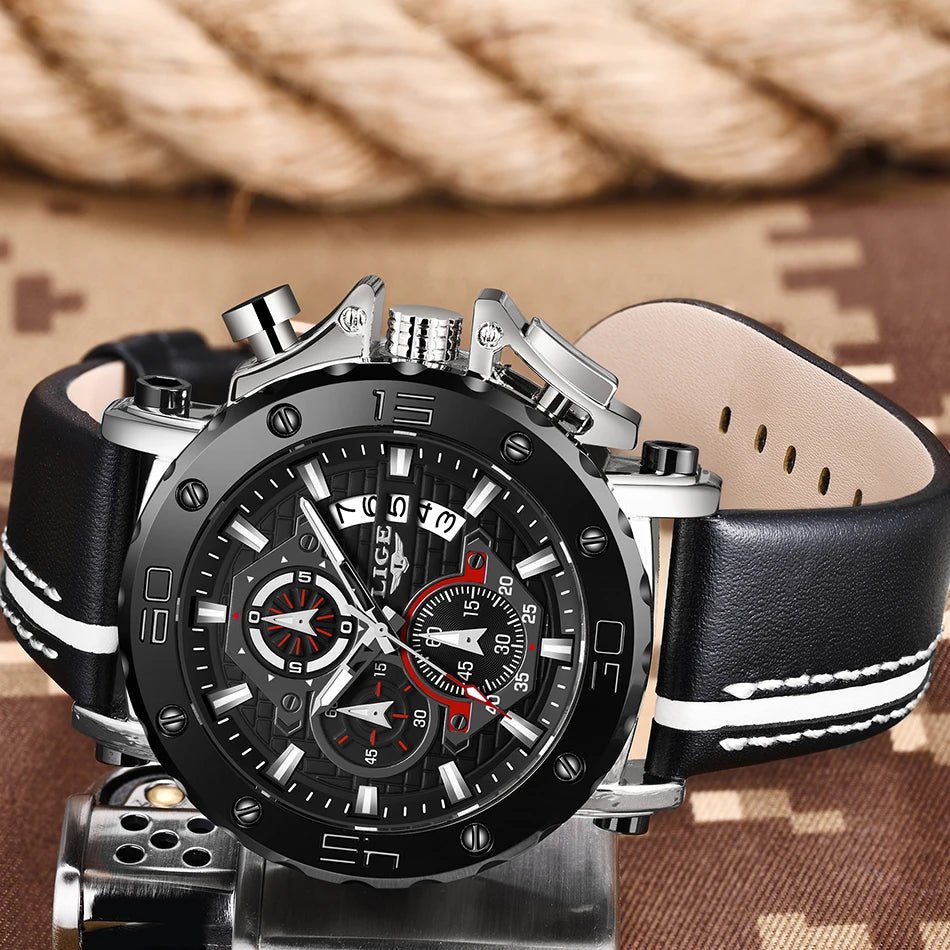 Relógio Lige LG9996 Pulseira em Couro (Preto) - Versomastore