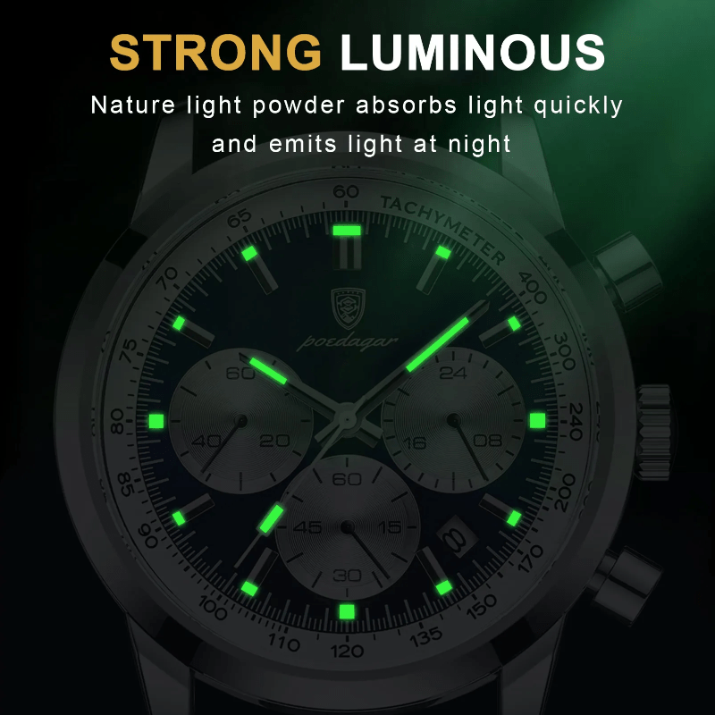 Relógio Masculino de Luxo e Alta qualidade com Pulseira em Couro - Versomastore