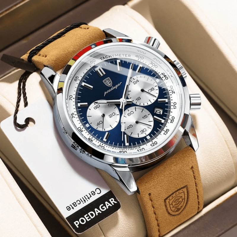 Relógio Masculino de Luxo e Alta qualidade com Pulseira em Couro - Versomastore