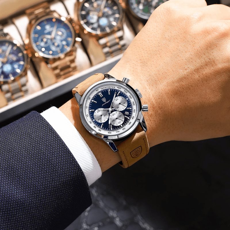 Relógio Masculino de Luxo e Alta qualidade com Pulseira em Couro - Versomastore