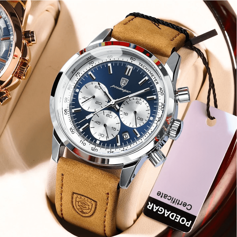 Relógio Masculino de Luxo e Alta qualidade com Pulseira em Couro - Versomastore
