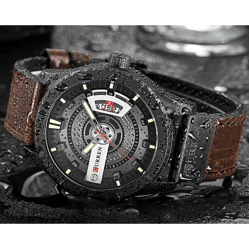 Relógio Masculino de pulso marca de luxo Pulseira em couro - Versomastore