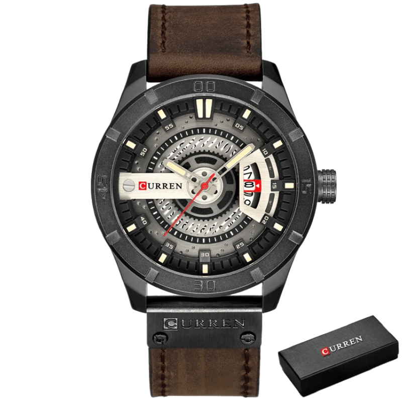 Relógio Masculino de pulso marca de luxo Pulseira em couro - Versomastore