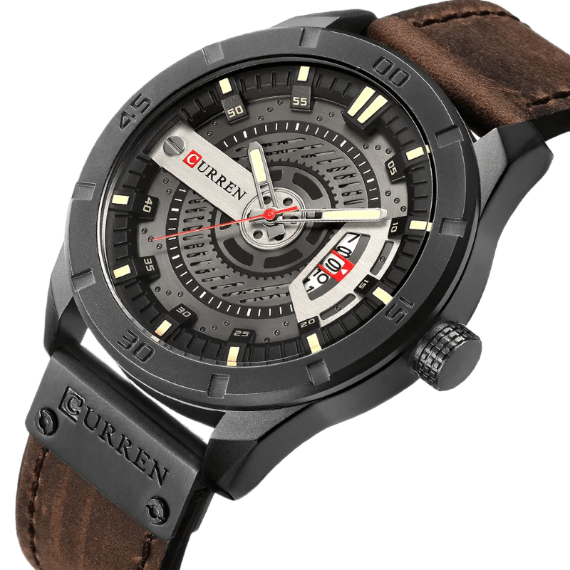 Relógio Masculino de pulso marca de luxo Pulseira em couro - Versomastore