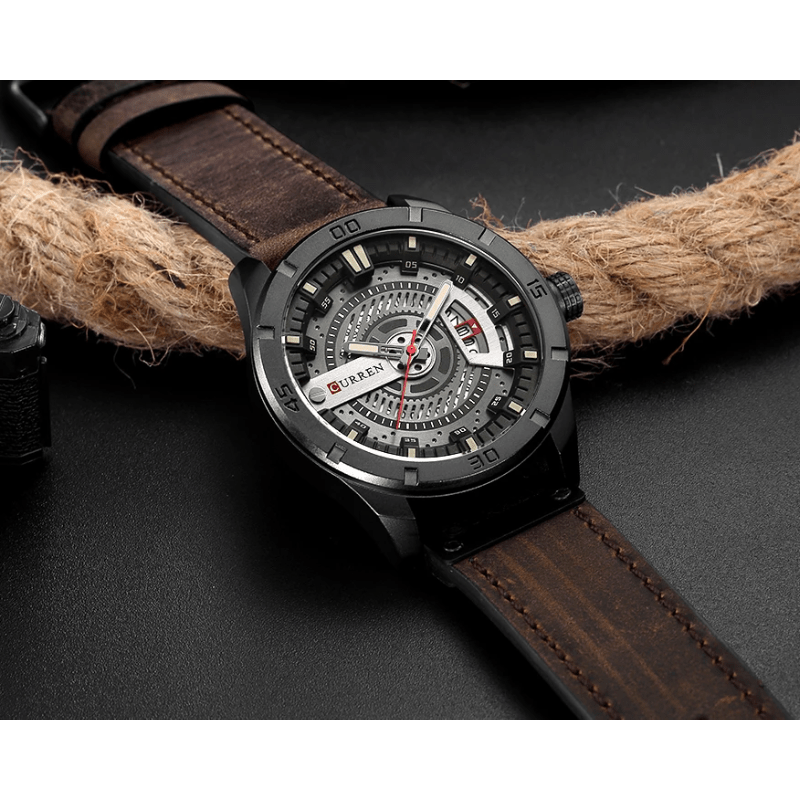 Relógio Masculino de pulso marca de luxo Pulseira em couro - Versomastore