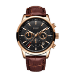 Relógio Masculino Lige LG9866 Pulseira em couro (Preto/Marrom) - Versomastore